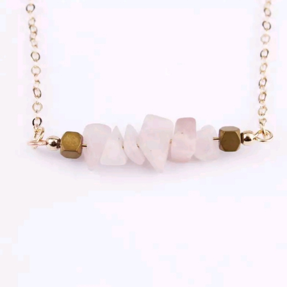 Rose Quartz Tumbled Stone Necklace